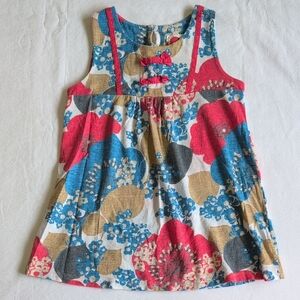 next uk girls colorful floral cotton tank top tunic with bows size 6